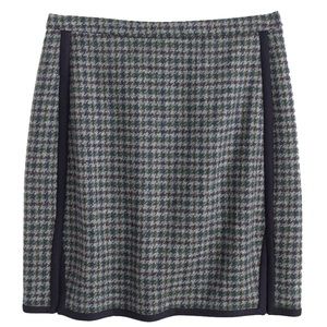 J Crew Houndstooth Wool Skirt